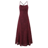 Lace Strappy Back Maxi Dress for Elegant Evening Glamour