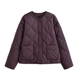 Quilted Lightweight Jacket with Button Front and Relaxed Fit