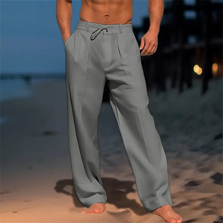 Orizelle | Men’s Lightweight Relaxed Fit Drawstring Trousers