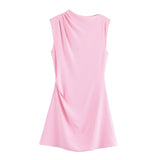 Sleeveless Draped Mini Dress with Elegant Side Detail