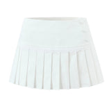 Peter Pan Collar Blouse and Pleated Mini Skirt Elegant Outfit