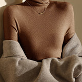 High Neck Slim Fit Knit Top – Seamless Warm Layer