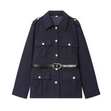 Double Breasted Military Style Blazer and Pants Set