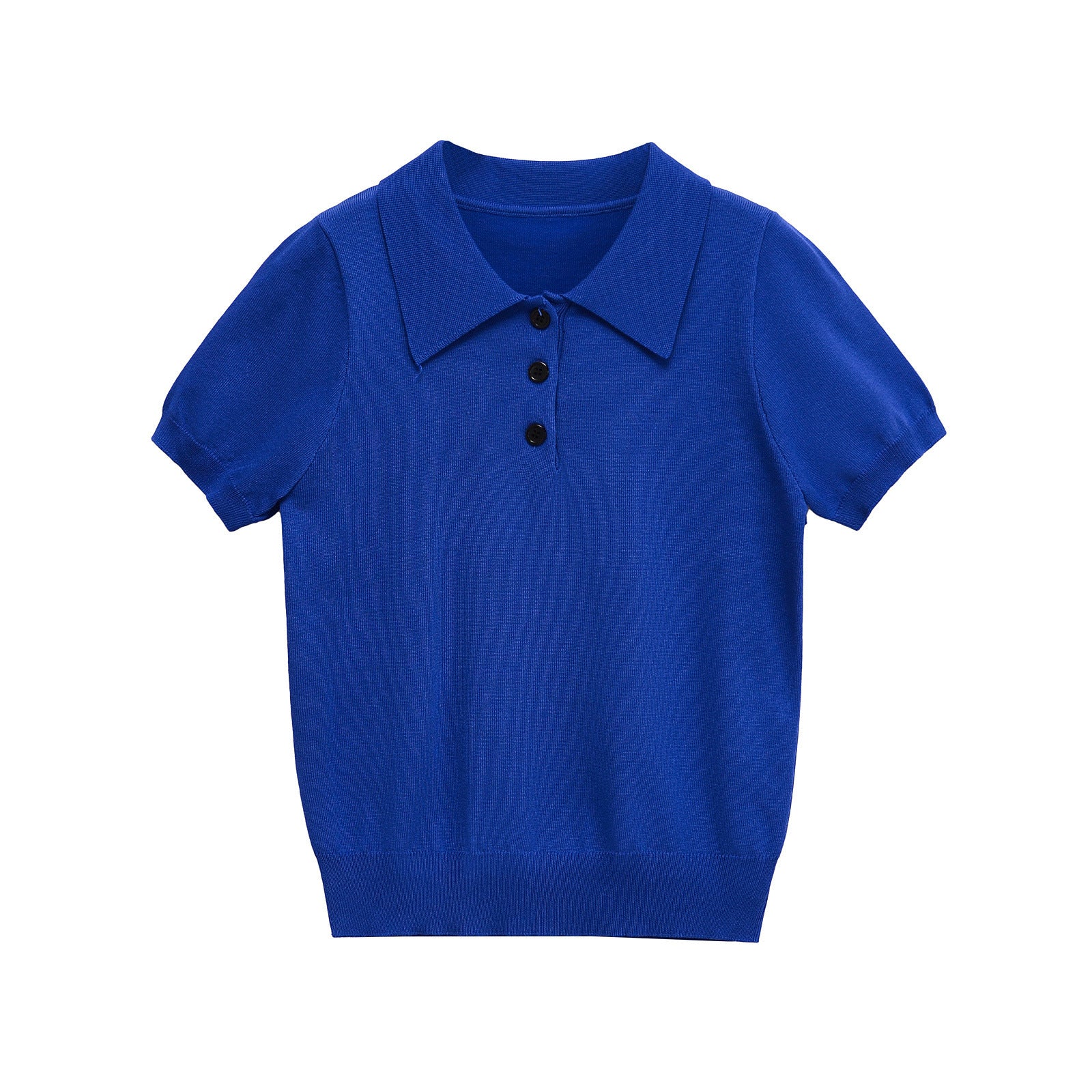 Classic Short Sleeve Knit Polo Shirt for Women