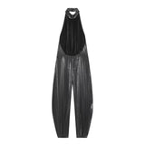 Metallic Halter Neck Statement Jumpsuit