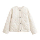 Quilted Lightweight Jacket with Button Front and Relaxed Fit