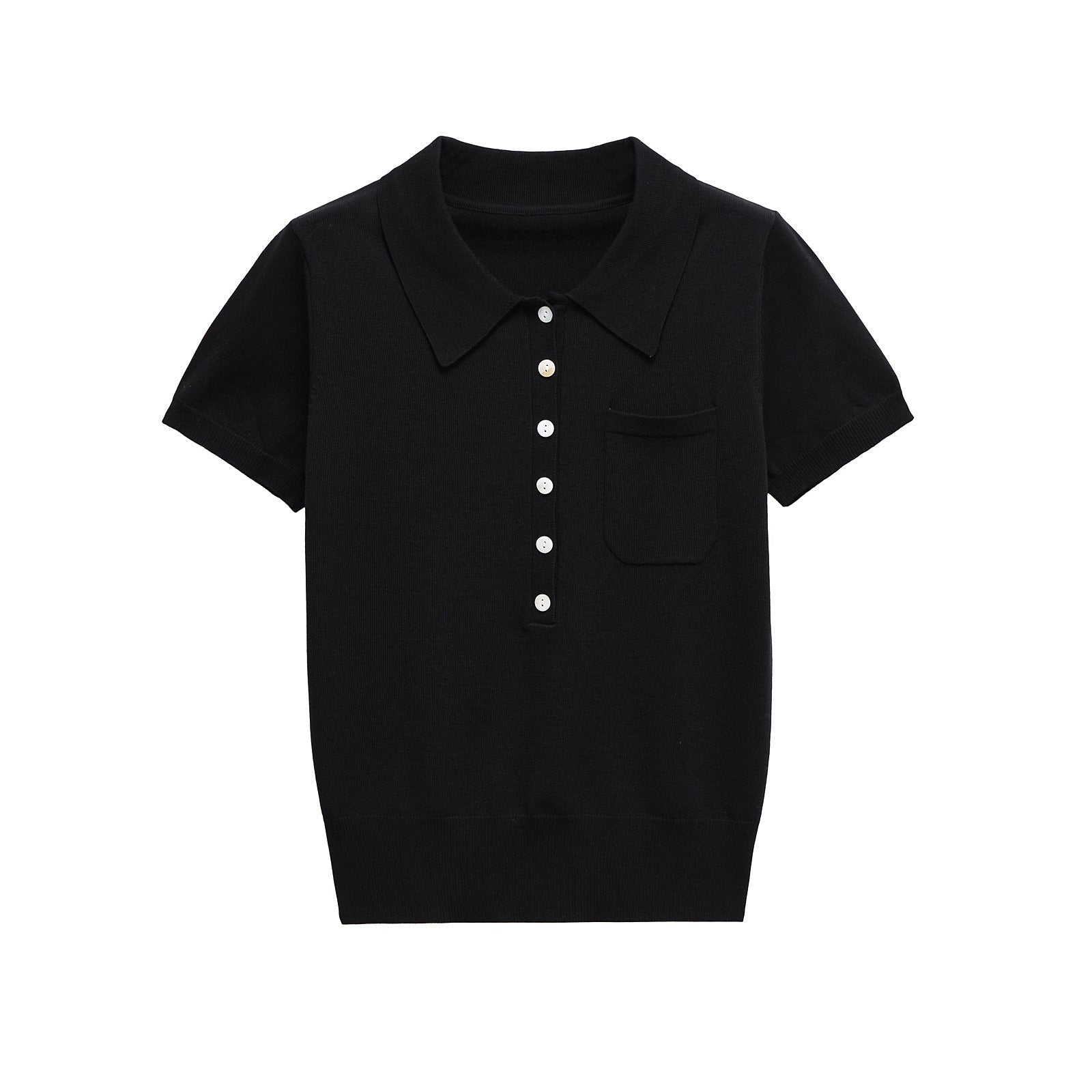 Classic Short Sleeve Button Polo Shirt for Women