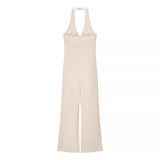 Elegant Halter Wide Leg Jumpsuit Minimalist Style