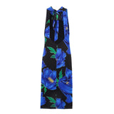 Floral Backless Maxi Dress with Sleek Bodycon Fit