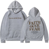 Faith Over Fear Graphic Hoodie with Inspirational Back Print