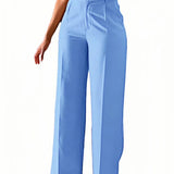 High Waist Tailored Wide Leg Trousers for Elegant Everyday Wear