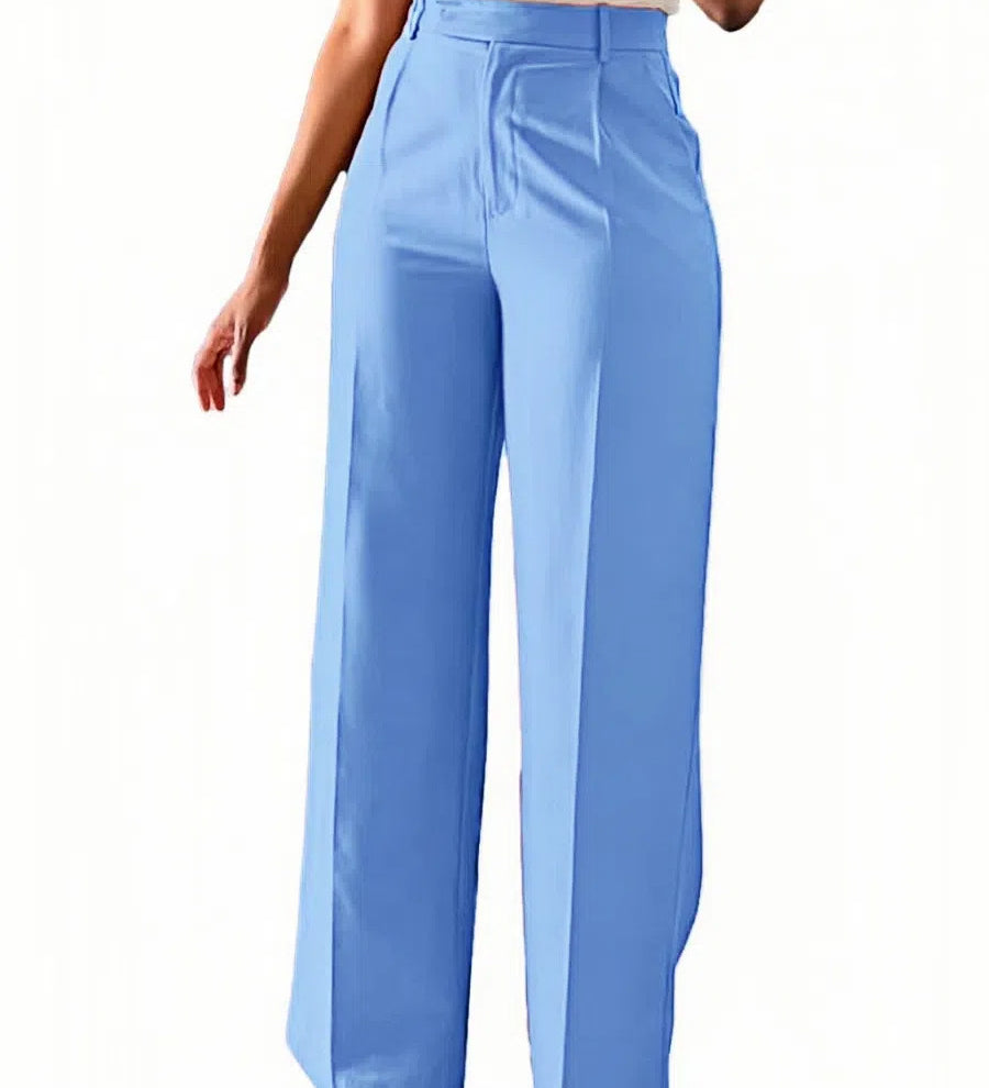 High Waist Tailored Wide Leg Trousers for Elegant Everyday Wear