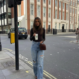 High Waist Distressed Wide Leg Denim Jeans