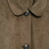 Retro Faux Suede Jacket with Front Flap Pockets