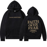 Faith Over Fear Graphic Hoodie with Inspirational Back Print