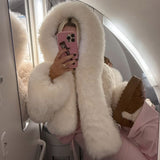 Oversized Faux Fur Jacket with Extra-Large Hood
