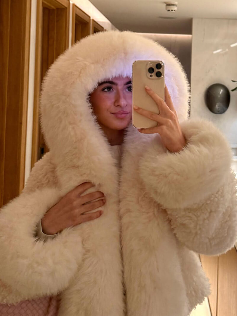 Oversized Faux Fur Jacket with Extra-Large Hood