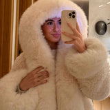 Oversized Faux Fur Jacket with Extra-Large Hood