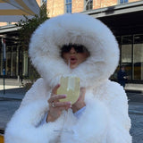 Oversized Faux Fur Jacket with Extra-Large Hood