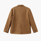 Structured Faux Suede Blazer Jacket for Women