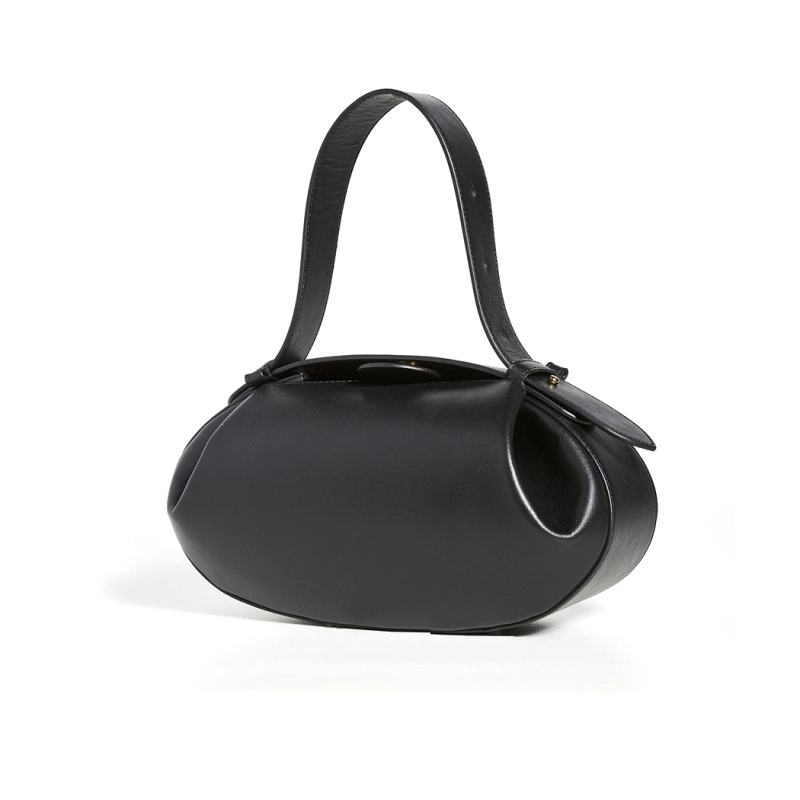 Designer-Inspired Sculptural Round Shoulder Bag with Top Handle