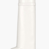 Sculptural Black Wedge Knee-High Boots in Glossy Finish