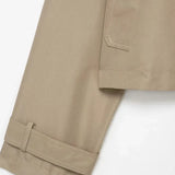 Cropped Double-Breasted Trench Coat with Contrast Buttons