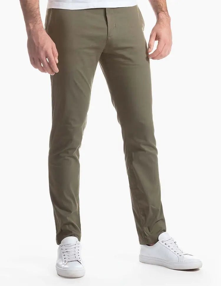 Orizelle | Men's Classic  Soft-Cotton Stretch Chinos – Slim Fit, Hybrid
