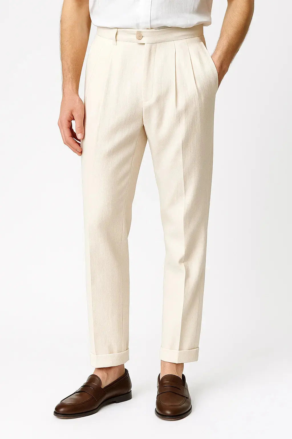 Orizelle | Men's Trousers Modern Fit Cotton Elegant with Folds