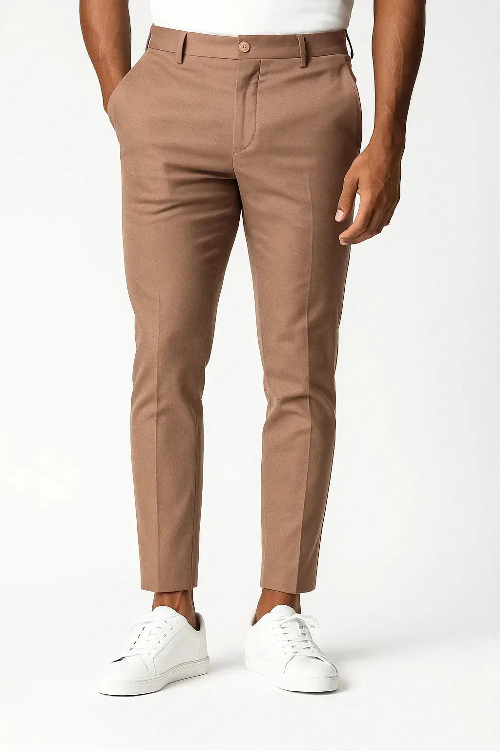 Orizelle | Men's Chino Pants Khaki Stretch Fabric Modern Fit