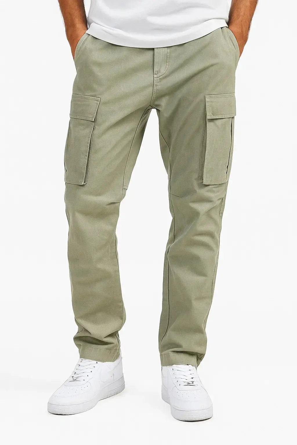 Orizelle | Men's Overalls Cotton Loose Fit Tactical Pants with Elastic Waist