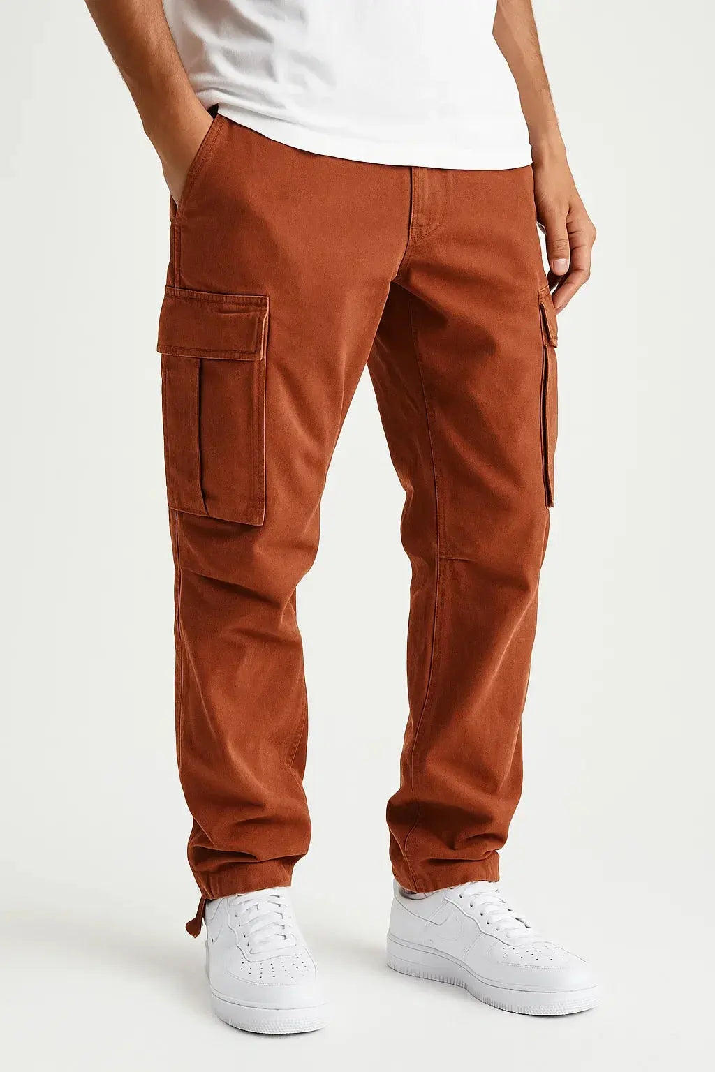 Orizelle | Men's Overalls Cotton Loose Fit Tactical Pants with Elastic Waist