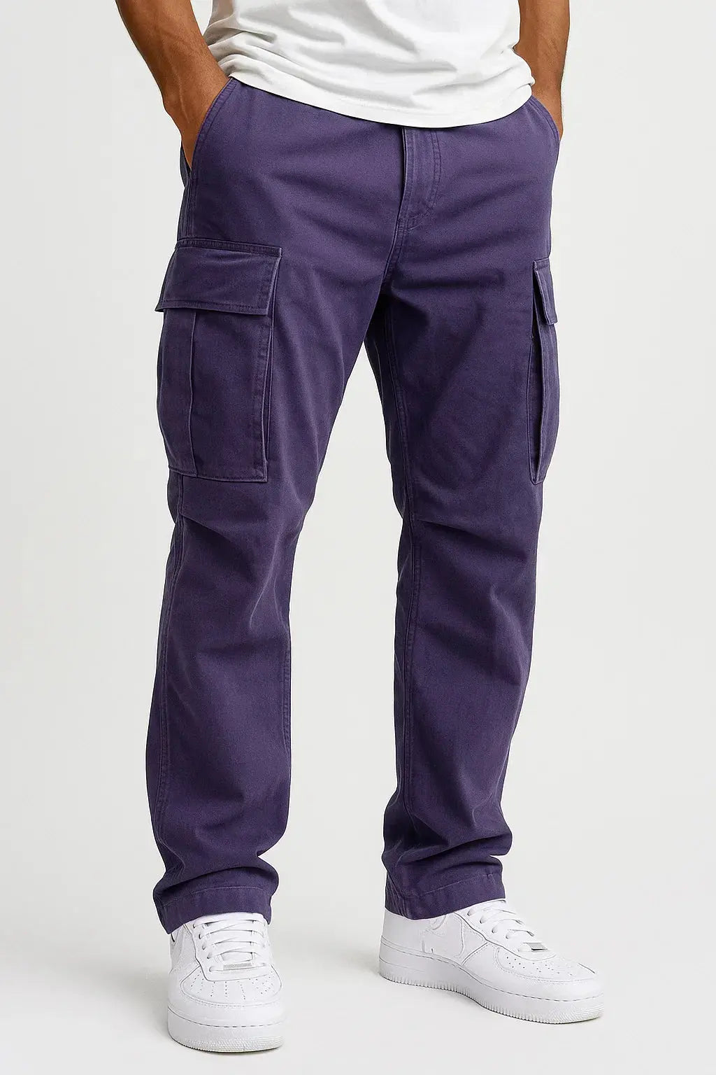 Orizelle | Men's Overalls Cotton Loose Fit Tactical Pants with Elastic Waist