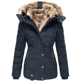 Luxury Winter Puffer Jacket with Faux Fur Hood and Quilted Design