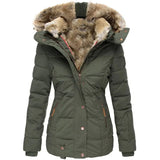 Luxury Winter Puffer Jacket with Faux Fur Hood and Quilted Design
