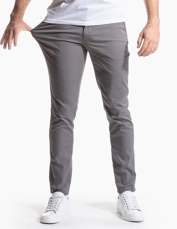 Orizelle | Men's Classic  Soft-Cotton Stretch Chinos – Slim Fit, Hybrid