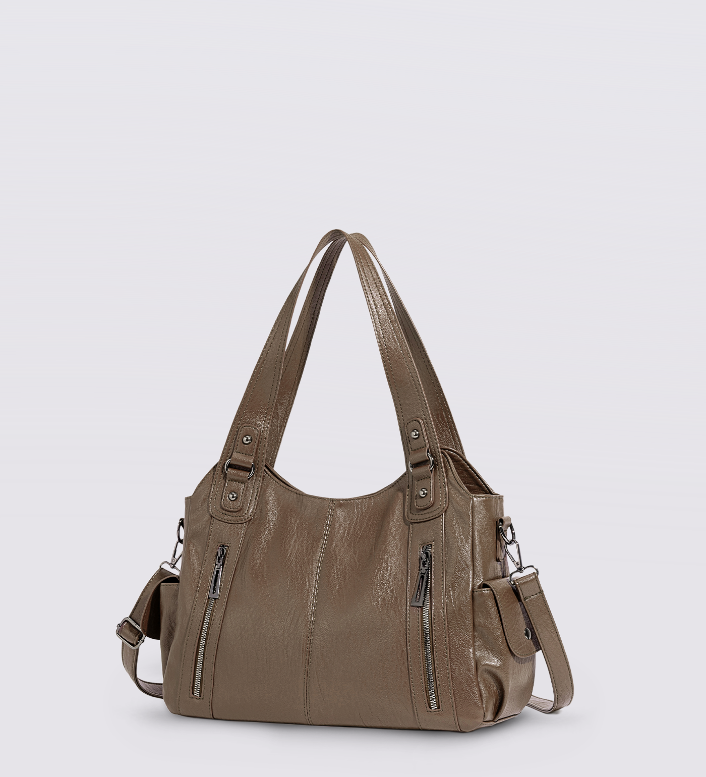 Classic Multi-Pocket Shoulder Bag with Adjustable Strap