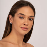 Crystal-Encrusted Open Circle Hoop Earrings