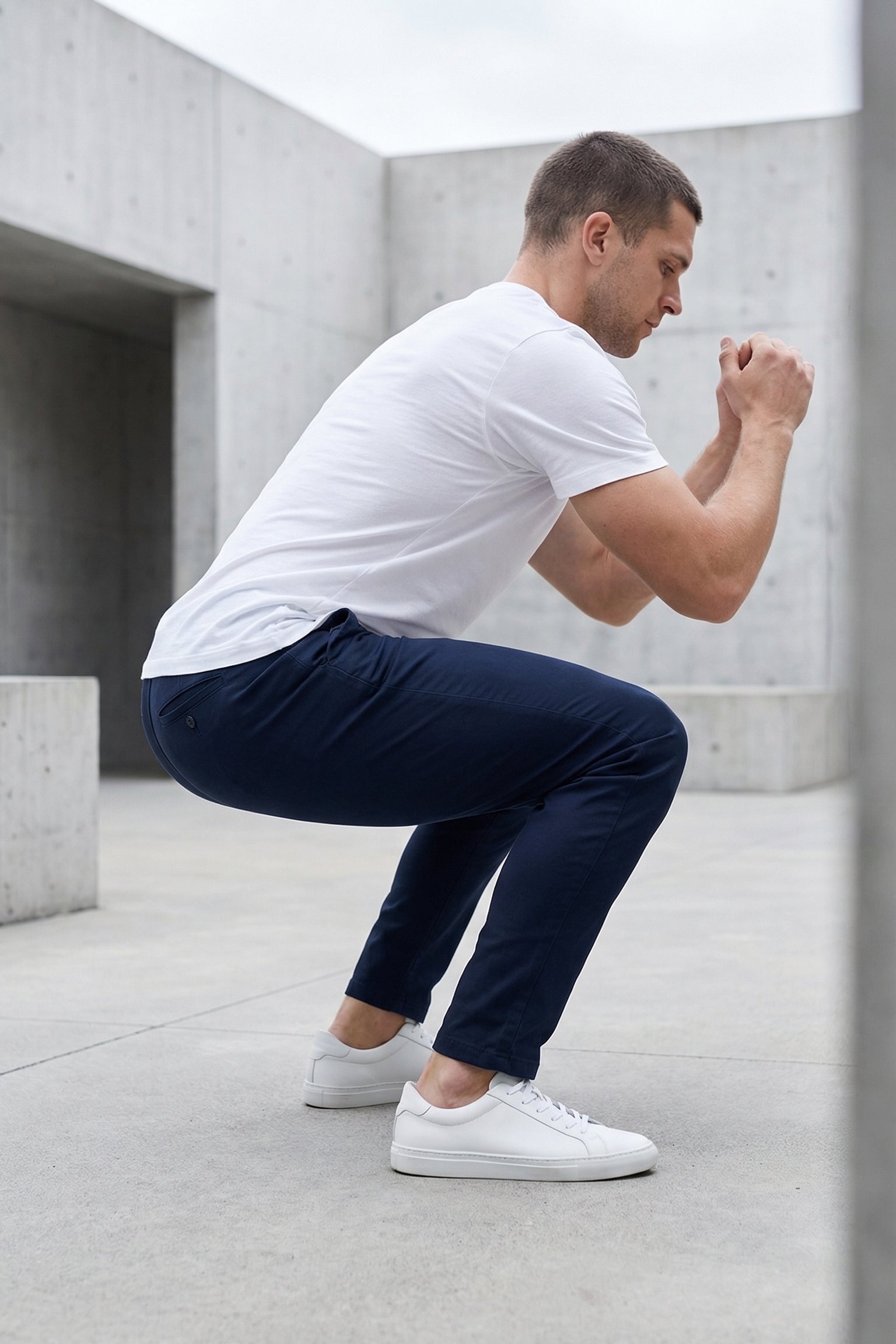 Orizelle |  Men's 4-Way Stretch Slim Fit Chinos