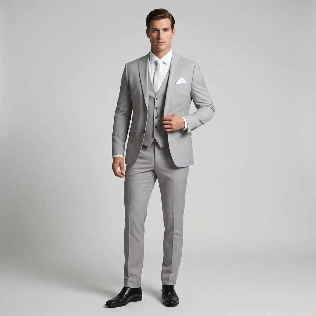 Orizelle | Men's Three-Piece Suit Tailored Slim Fit Blend for Weddings and Groomsmen