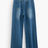 High-Waisted Ripped Wide-Leg Jeans for Women – Relaxed Fit Denim