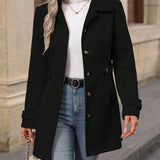 Women's Trench Coat - Single-Breasted Mid-Length Belted Lightweight Overcoat