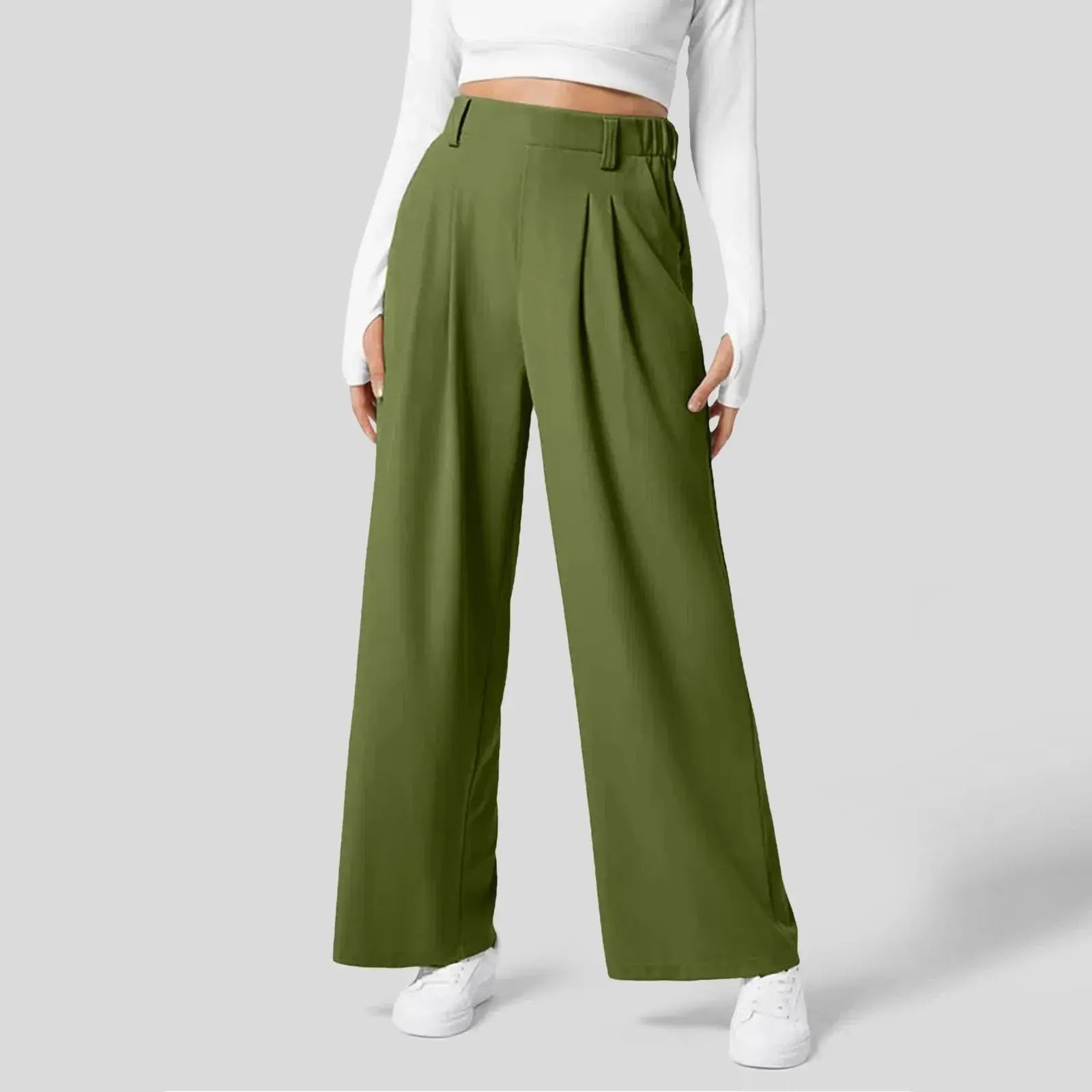 High-Waisted Wide Leg Trousers – Black | Women's Tailored Pants