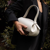Designer-Inspired Sculptural Round Shoulder Bag with Top Handle