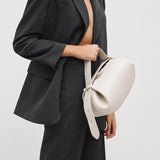 Designer-Inspired Sculptural Round Shoulder Bag with Top Handle