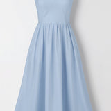 Strappy Midi Dress with Fitted Bodice and Flowing Skirt