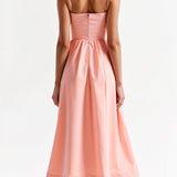 Strappy Midi Dress with Fitted Bodice and Flowing Skirt