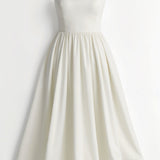 Strappy Midi Dress with Fitted Bodice and Flowing Skirt