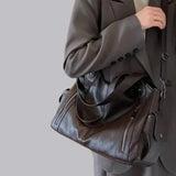 Classic Multi-Pocket Shoulder Bag with Adjustable Strap