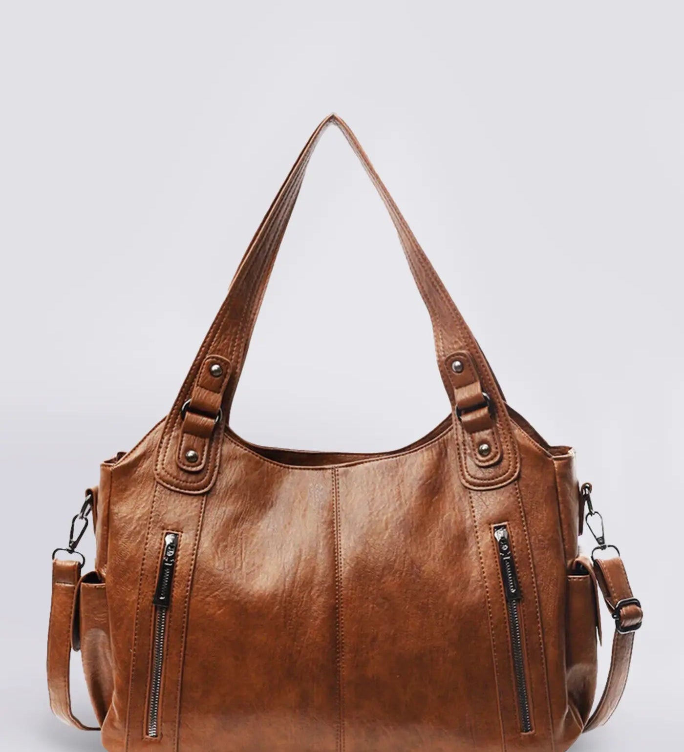 Classic Multi-Pocket Shoulder Bag with Adjustable Strap